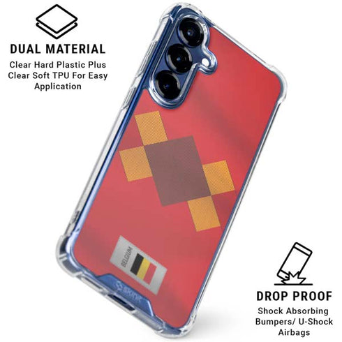 Belgium Soccer Flag Galaxy S25 Clear Case